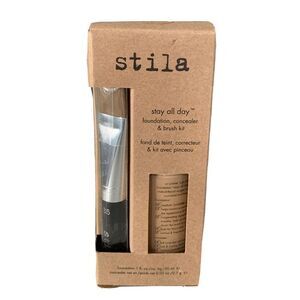 New Stila Stay All Day Foundation - Buff 7 - Concealer & Brush Kit Full Size 1oz